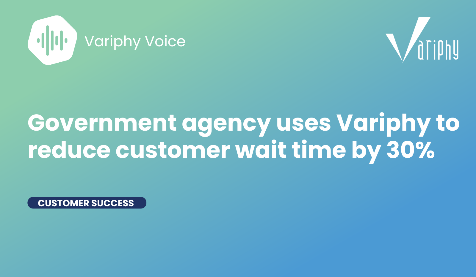 Government agency uses Variphy to reduce customer wait time by 30%
